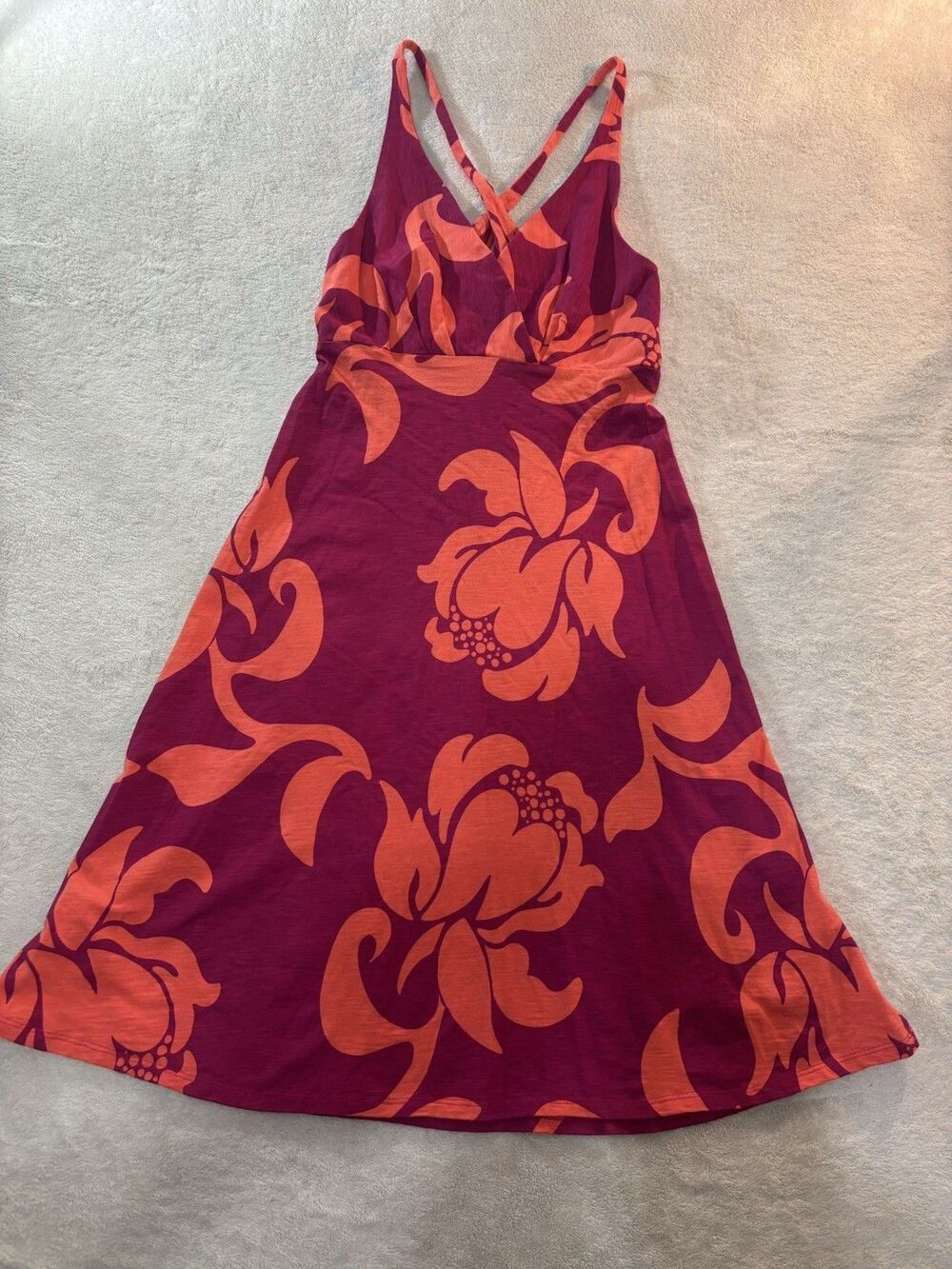 Patagonia Amber Dawn Dress Organic Cotton Blend Size Small Tropical Summer